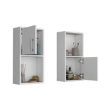 Oba 2-Pc Wall-Mounted Bathroom Medicine Cabinet with Open and Closed Storage, Multi-Shelf Organizer for Toiletries, Personal Care Items and Everyday Essentials, Compact Modern Design for Small and Large Bathrooms