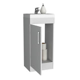 TUHOME Madrid 16" Bathroom Vanity with Single Door Storage, Resin Sink, Compact Base Cabinet, Modern Space-Saving Vanity for Small Bathrooms and Efficient Organization