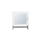 TUHOME Botiq 19.7-Inch Mirror Medicine Cabinet with One Door, Two Interior Shelves and Integrated Towel Rack, Wall-Mounted Storage Organizer for Bathroom or Kitchen Essentials, Space-Saving Modern Cabinet Design