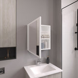 TUHOME Duma 21.1-Inch High by 19.7-Inch Wide Mirror Medicine Cabinet with One Door, Four Interior Shelves and Integrated Towel Rack, Wall-Mounted Storage Organizer for Bathroom or Kitchen Essentials