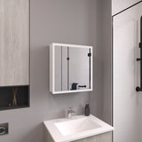 TUHOME Duma 21.1-Inch High by 19.7-Inch Wide Mirror Medicine Cabinet with One Door, Four Interior Shelves and Integrated Towel Rack, Wall-Mounted Storage Organizer for Bathroom or Kitchen Essentials