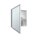 TUHOME Duma 21.1-Inch High by 19.7-Inch Wide Mirror Medicine Cabinet with One Door, Four Interior Shelves and Integrated Towel Rack, Wall-Mounted Storage Organizer for Bathroom or Kitchen Essentials