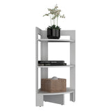 TUHOME Riga Corner 3-Tier Side Table with Tray-Style Top and Open Shelves, Space-Saving End Table for Sofa or Bedside Use, Compact Vertical Storage Stand for Living Room or Bedroom Organization and Modern Home Décor