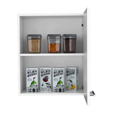 TUHOME Manchester 20-Inch Wall Cabinet with One Door and Two Interior Shelves, Space-Saving Mounted Storage Solution for Bathroom, Kitchen, Laundry or Garage Organization, Compact Vertical Cabinet for Everyday Home Essentials