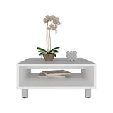 TUHOME Eclipse 10" High Minimalistic Square Coffee Table with Open Storage Shelf, Low Modern Living Room Center Table for Compact Spaces, Contemporary Design for Books, Décor and Everyday Essentials with Sleek Functional Style