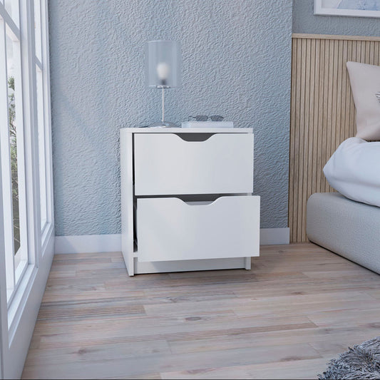 Basilea 2 Drawers Nightstand, Pull Out System