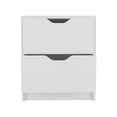 DEPOT E-SHOP Houma Double Drawer Nightstand, Bedside Table