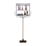 Tuhome Kymo Wall Storage Cabinet with Double Doors, Internal Shelving and Integrated Broom Hangers, Space-Saving Wall-Mounted Utility Organizer for Cleaning Supplies with Modern Design and Durable Construction