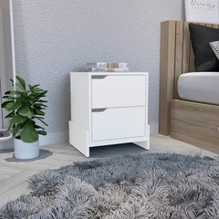 DEPOT E-SHOP Haines Nightstand with 2-Drawers, End Table with Sturdy Base