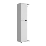TUHOME Austin Storage Broom Closet with Magnetic-Closure Doors, Tall Multi-Purpose Utility Cabinet for Cleaning Supplies, Durable Engineered Wood Construction and Space-Saving Design Available in White, Black or Beige