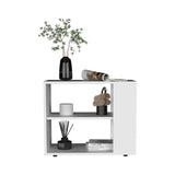 Gardin 19.7" High Side Table with Two Storage Shelves, Modern End Table and Sofa Table for Living Room or Outdoor Use, Compact Accent Table with Open Shelving and Decorative Display Space