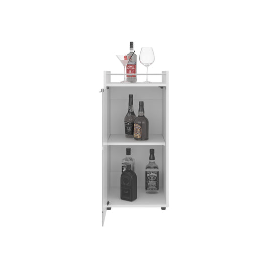 TUHOME Theba Minibar Cabinet with Two Doors, Open Center Shelf and Compact Modern Design, Functional Bar Storage Solution for Small Spaces, Ideal for Organizing Drinks, Glassware and Entertaining Essentials in Any Home