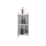 TUHOME Theba Minibar Cabinet with Two Doors, Open Center Shelf and Compact Modern Design, Functional Bar Storage Solution for Small Spaces, Ideal for Organizing Drinks, Glassware and Entertaining Essentials in Any Home