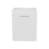 Saju 15.7" Floating Vanity with Resin Sink, One-Door Cabinet, and Open Shelf for Modern Bathroom Storage, Space-Saving Design for Small Bathrooms, Powder Rooms, and Tight Spaces, Ideal for Contemporary Interiors
