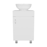 Tacna 18" Wide Free Standing One-Door Bathroom Vanity with Vessel Porcelain Sink, Compact Bathroom Storage Solution, Sleek and Elegant Design for Small Spaces, Modern and Functional Bathroom Organizer