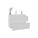Opalo Wall-Mounted Floating Bathroom Cabinet Modern Design Featuring Ample Concealed Storage Space and Two Smooth Pull-Out Utility Drawers for Optimal Organization and Enhanced Utility