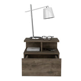 Tuhome Adele Floating Nightstand with One Drawer and Two Lower Shelves, Wall-Mounted Bedside Storage Solution for Compact Bedrooms, Modern Space-Saving Design with Hidden Storage and Display Area for Daily Essentials