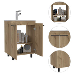 Dustin Freestanding Sink Cabinet, Four Legs, Double Door, Two Shelves