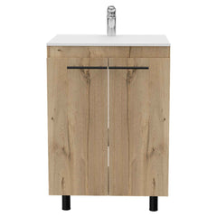 Dustin Freestanding Sink Cabinet, Four Legs, Double Door, Two Shelves