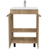 Tuhome Khari 24" Floor Cabinet with Double Doors, Two Shelves, Adjustable Legs, Modern Storage Solution for Bathroom