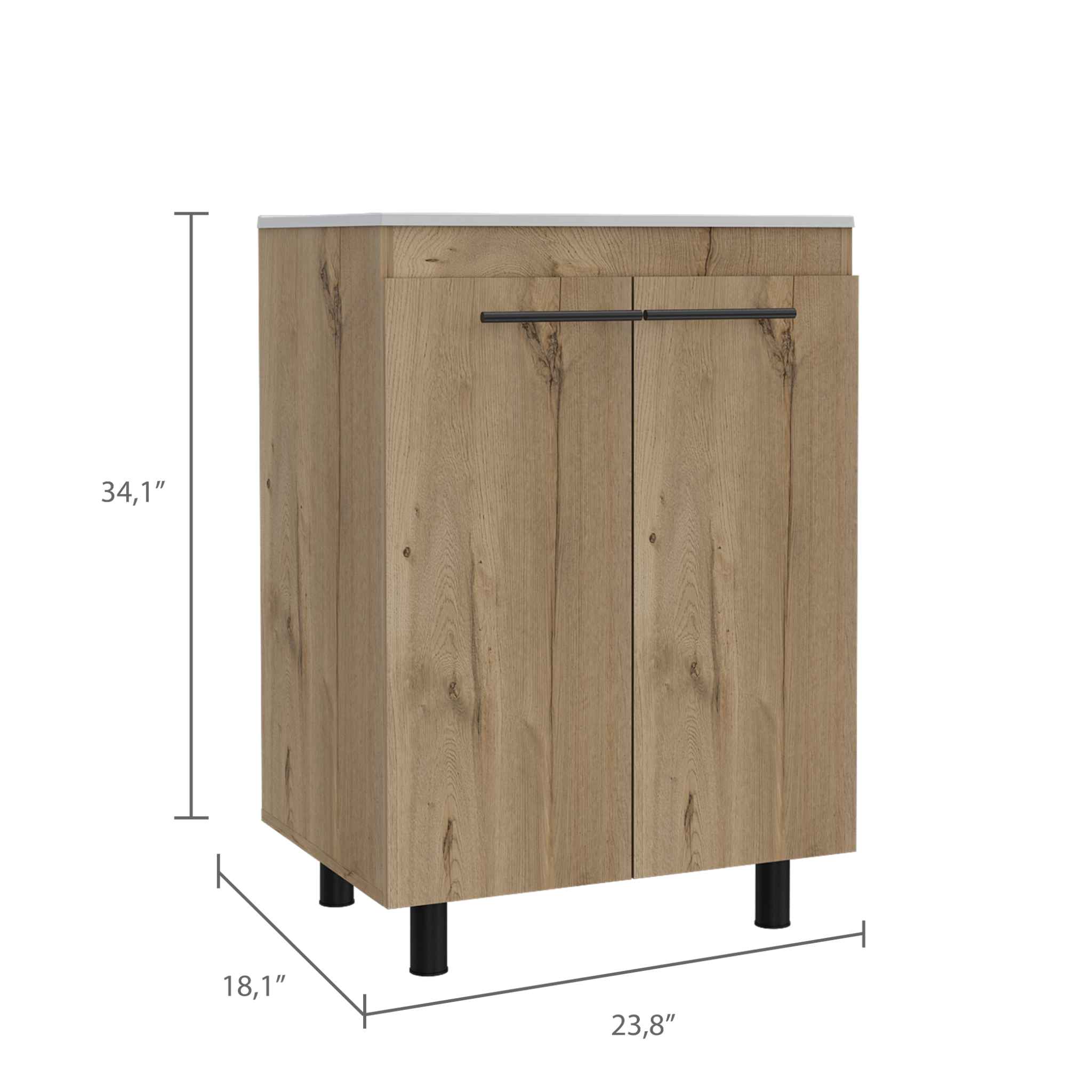 Dustin Freestanding Sink Cabinet, Four Legs, Double Door, Two Shelves