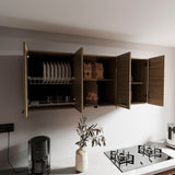 Wall Cabinet Superior 150, Dishes Cabinet with four Doors and Six Shelves