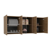 Wall Cabinet Superior 150, Dishes Cabinet with four Doors and Six Shelves