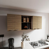 Wall Cabinet Superior 150, Dishes Cabinet with four Doors and Six Shelves