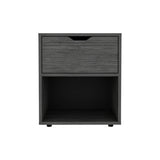 TUHOME Aberdeen 19.7-Inch High Nightstand with Central Drawer, Open Bottom Storage Compartment and Versatile Top Surface, Modern Engineered Wood Bedside  for Organized Bedrooms