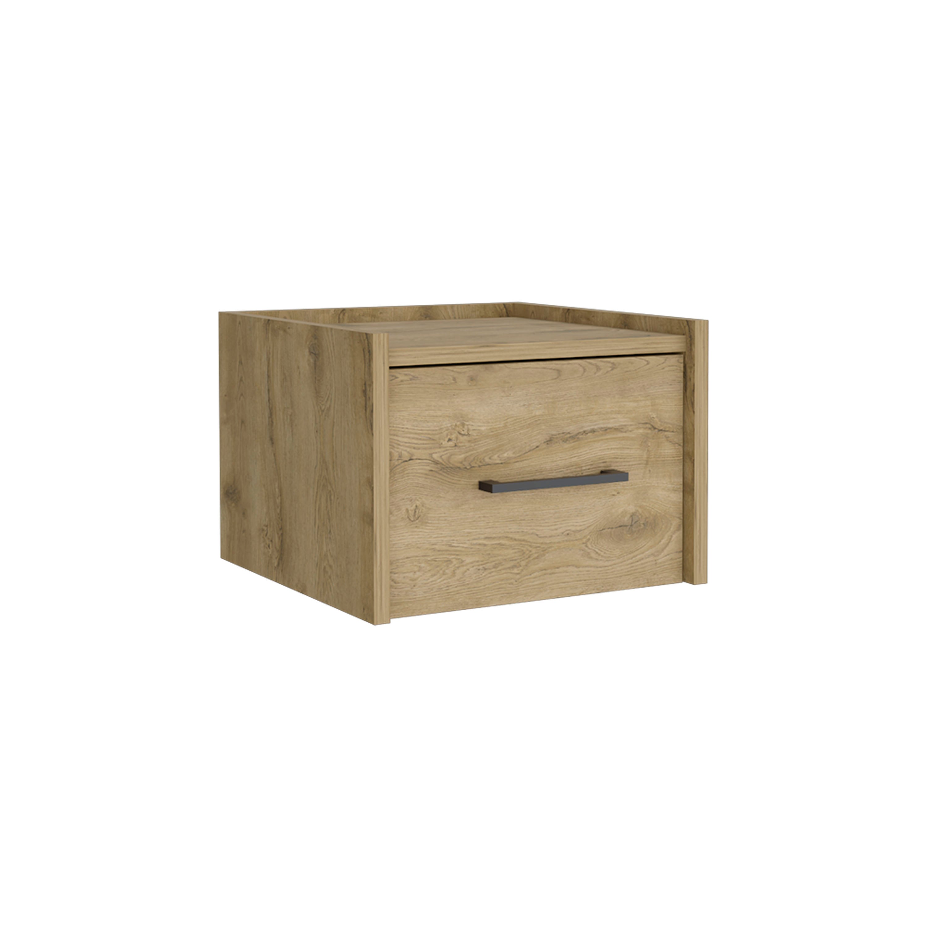 DEPOT E-SHOP Yorktown Floating Nightstand, Space-Saving Design with Handy Drawer and Surface, Macadamia