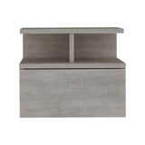 Tuhome Adele Floating Nightstand with One Drawer and Two Lower Shelves, Wall-Mounted Bedside Storage Solution for Compact Bedrooms, Modern Space-Saving Design with Hidden Storage and Display Area for Daily Essentials