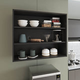 TUHOME Wally 36" Wide x 30" High 3-Tier Open Wall Cabinet, Modern Wall Shelf and Storage Organizer for Bedroom, Office, Living Room or Garage, Deep Cube Shelf System for Decor Display and Everyday Home Organization