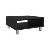 TUHOME Eclipse 10" High Minimalistic Square Coffee Table with Open Storage Shelf, Low Modern Living Room Center Table for Compact Spaces, Contemporary Design for Books, Décor and Everyday Essentials with Sleek Functional Style