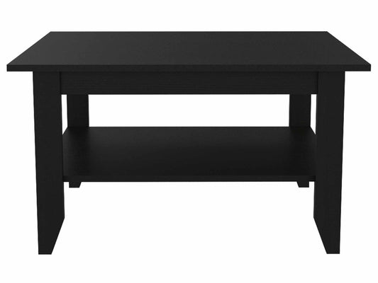 Tuhome Essential Coffee Table with One Shelf and Four Legs, Two-Tiered Design, Modern Style for Living Room or Lounge Area