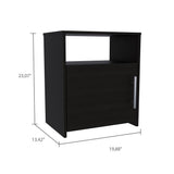 Tuhome Nordico Nightstand with Spacious Lower Cabinet, Open Shelf Storage, Modern Superior Top Surface, Sleek Contemporary Design, Functional Bedside Organizer for Books, Essentials, Lamps, and Daily Bedroom Use