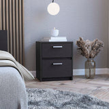 Tuhome Trivor 2-Drawer Nightstand with Spacious Storage, Modern Bedside Table with Metal Handles, Compact Design for Bedrooms and Small Spaces, Functional Nightstand with Superior Top for Essentials and Daily Use