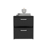 Tuhome Trivor 2-Drawer Nightstand with Spacious Storage, Modern Bedside Table with Metal Handles, Compact Design for Bedrooms and Small Spaces, Functional Nightstand with Superior Top for Essentials and Daily Use
