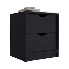 DEPOT E-SHOP Houma Double Drawer Nightstand, Bedside Table