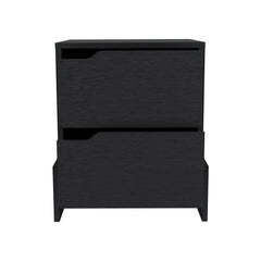 DEPOT E-SHOP Haines Nightstand with 2-Drawers, End Table with Sturdy Base