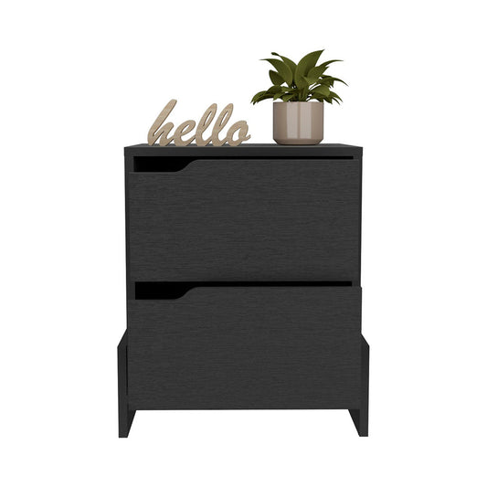 Luss Nightstand, Bedside Table With 2-Drawers