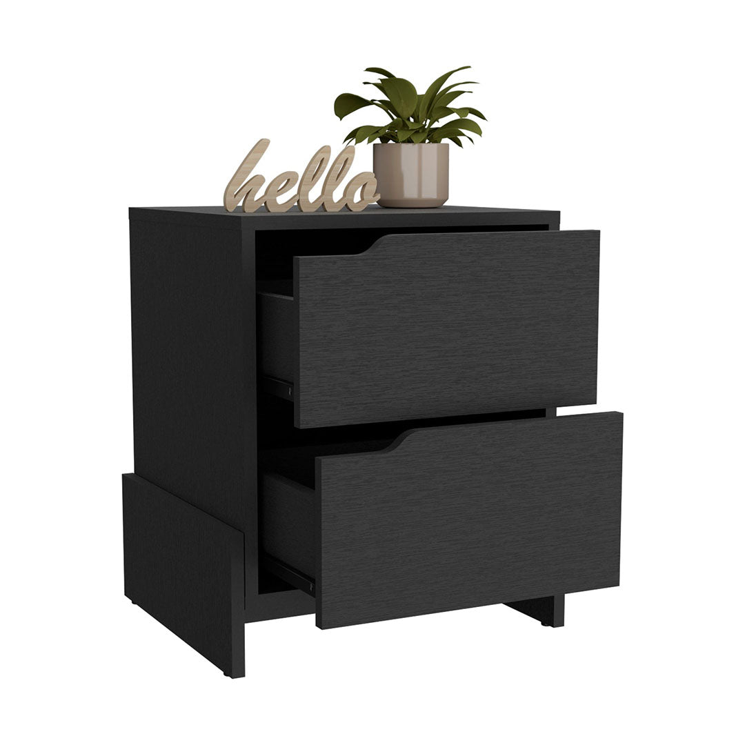 Luss Nightstand, Bedside Table With 2-Drawers