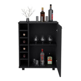 TUHOME Wick Bar Cart with Integrated Wine Storage, Spacious Interior Cabinet, Smooth-Rolling Casters and Expansive Top Platform Offering Mobile Home Entertainment, Modern Organization and Functional Hosting Convenience