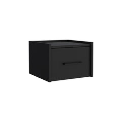 DEPOT E-SHOP Yorktown Floating Nightstand, Space-Saving Design with Handy Drawer and Surface, Black