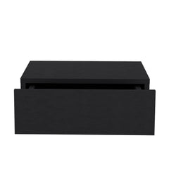 DEPOT E-SHOP Ivor Floating Nightstand, Modern Wall-Mounted Bedside Shelf with Drawer, Black