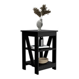 Taylor End Table with Three-Tier Open Storage Shelves, Compact Modern Side Table and Nightstand for Small Spaces, Versatile Sofa Table or Bedside Organizer for Living Room, Bedroom, Office or Entryway Functional Home Organization