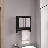 TUHOME Botiq 19.7-Inch Mirror Medicine Cabinet with One Door, Two Interior Shelves and Integrated Towel Rack, Wall-Mounted Storage Organizer for Bathroom or Kitchen Essentials, Space-Saving Modern Cabinet Design