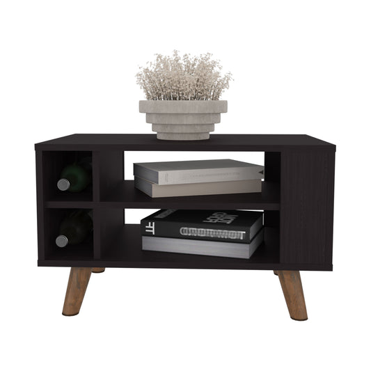TUHOME Shawnee Coffee Table with Spacious Open Storage Shelf and Rectangular Modern Design, Functional Living Room Center Table for Decor, Books and Everyday Use, Practical Contemporary Accent Piece for Organized Home Spaces