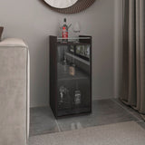 TUHOME Theba Minibar Cabinet with Two Doors, Open Center Shelf and Compact Modern Design, Functional Bar Storage Solution for Small Spaces, Ideal for Organizing Drinks, Glassware and Entertaining Essentials in Any Home