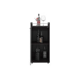 TUHOME Theba Minibar Cabinet with Two Doors, Open Center Shelf and Compact Modern Design, Functional Bar Storage Solution for Small Spaces, Ideal for Organizing Drinks, Glassware and Entertaining Essentials in Any Home