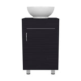 Tacna 18" Wide Free Standing One-Door Bathroom Vanity with Vessel Porcelain Sink, Compact Bathroom Storage Solution, Sleek and Elegant Design for Small Spaces, Modern and Functional Bathroom Organizer